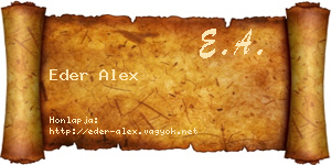 Eder Alex névjegykártya